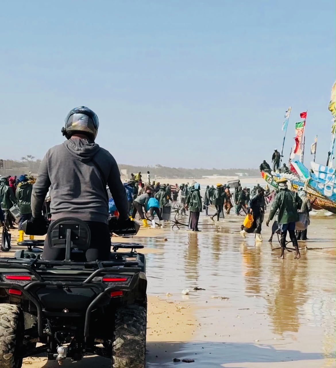 Quad sur la plage de pêche