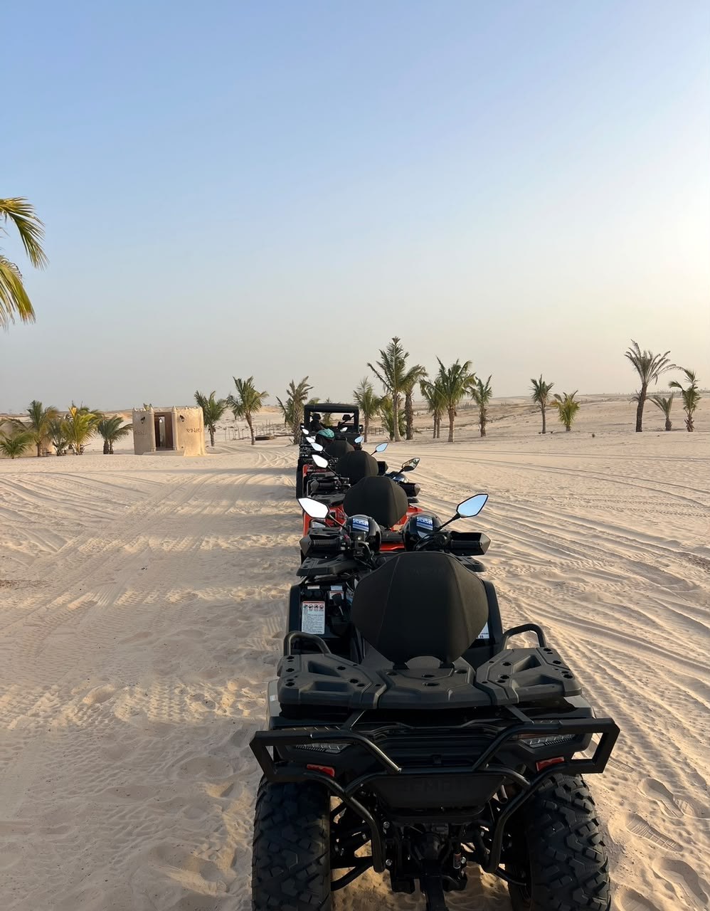 Convoi sur le sable près du Riu Baobab